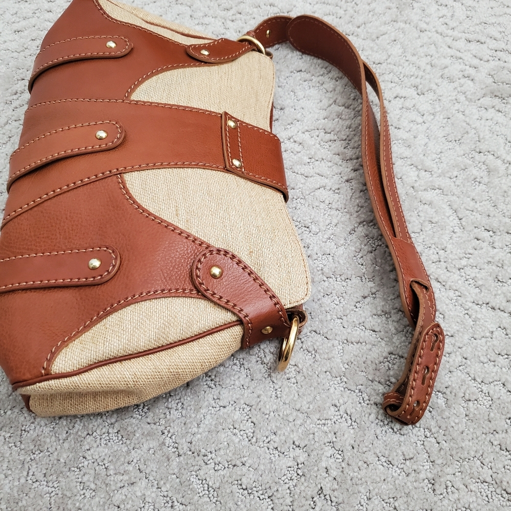Valentino Garavani Leather and Canvas Handbag - Picture 10 of 14